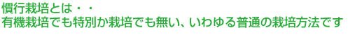 現代の農業は利益優先の商業主義一辺倒・・・・現状の慣行栽培で本当にいいのか？